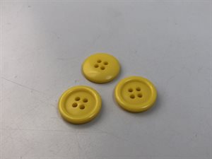 Knap - simpel knap i varm gul, 19 mm